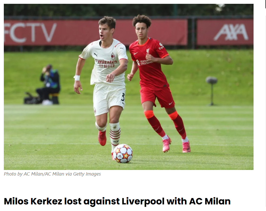 Kerkez a Milan csapatával veszített a Liverpool ellen