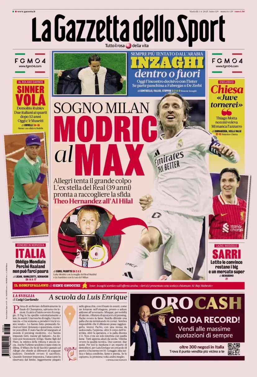 Luka Modric a spanyol és az olasz sajtó szerint az AC Milan célkeresztjében van