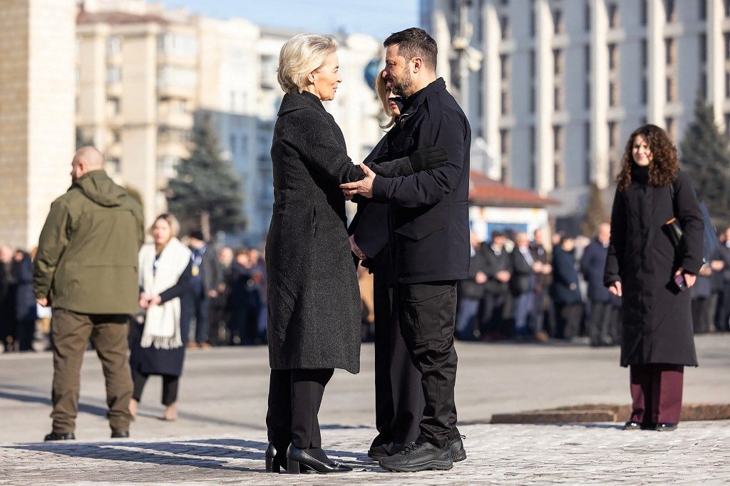 Ursula Von Der Leyen, az Európai Tanács elnöke és Volodiymir Zelenszkij, Ukrajna elnöke