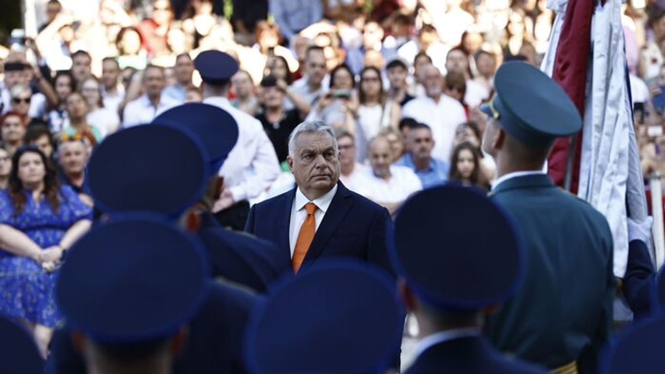 Viktor Orban at the swearing-in ceremony of police officers at the National University of Public Service (Photo: Arpad Kurucz)