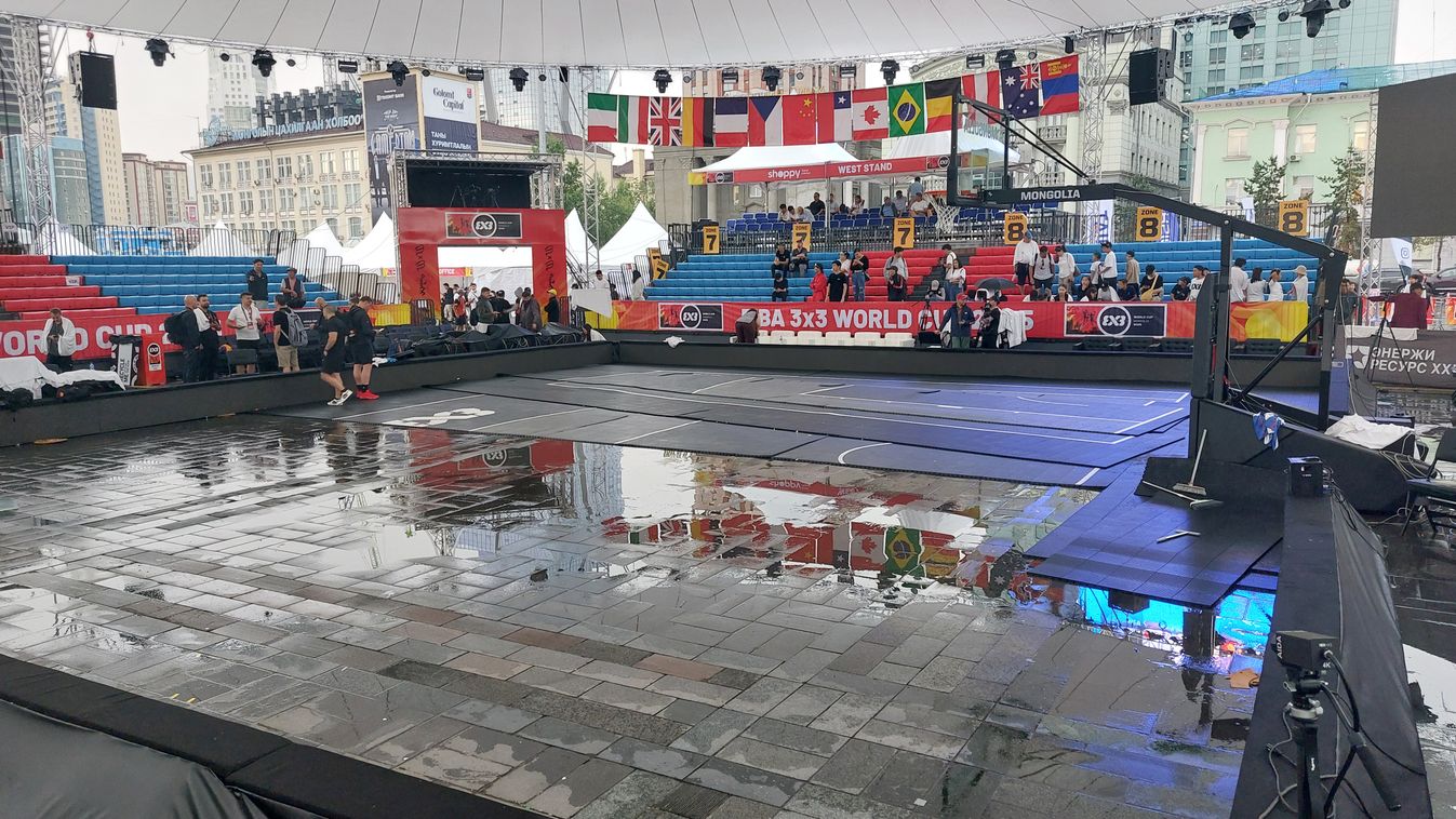 Mindent elöntött a víz, a pályát is fel kellett szedni a 3x3-as kosárlabda vb-n