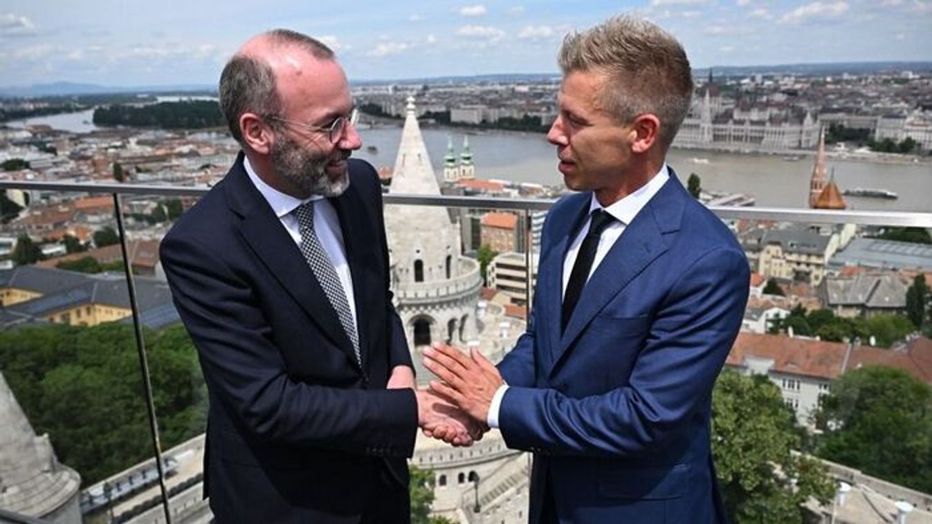 Manfred Weber, European People's Party (EPP) chief - shown here with Tisza Party chief Peter Magyar - has clear message for Hungary (Photo: ATTILA KISBENEDEK, Source: AFP)
