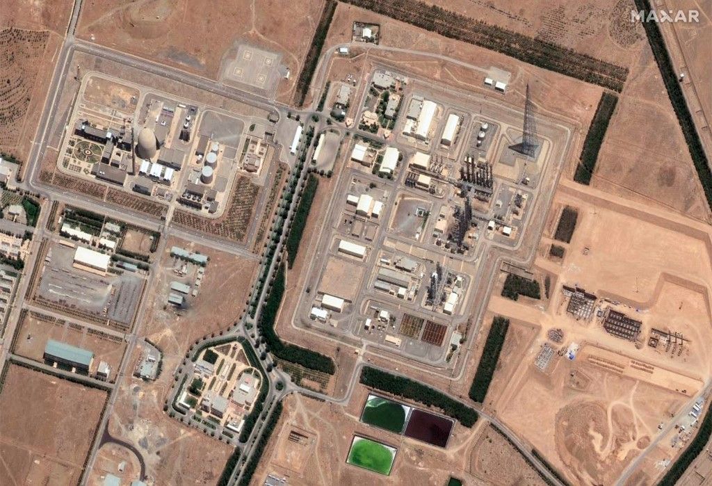 Izrael megtámadta az araki atmerőművet (Fotó: - / Satellite image ©2025 Maxar Tech)
