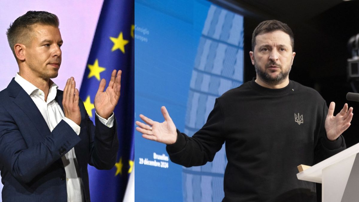 Magyar Péter és Volodimir Zelenszkij Forrás: AFP