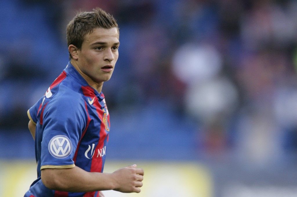 Xherdan Shaqiri, svájci válogatott, Bázel, FC Basel's midfielder Xherdan Shaqiri plays on October 4, 2009 in Basel.
AFP PHOTO/Sebastian Derungs (Photo by SEBASTIAN DERUNGS / AFP)