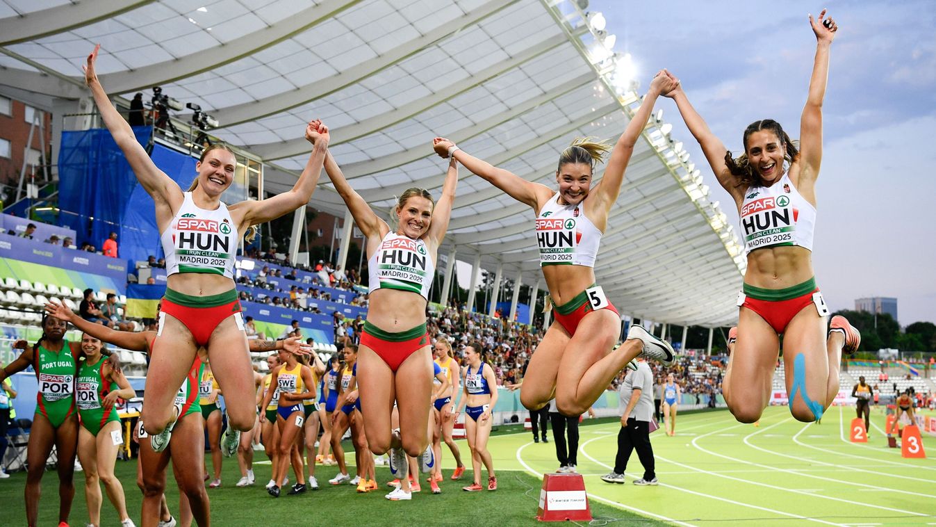 A női 4x100-as váltó (Kocsis Anna Luca, Takács Boglárka, Sulyán Alexa, Csóti Jusztina) ünneplése a magyar válogatott hangulatát is jellemzi az atlétikai csapat Eb után