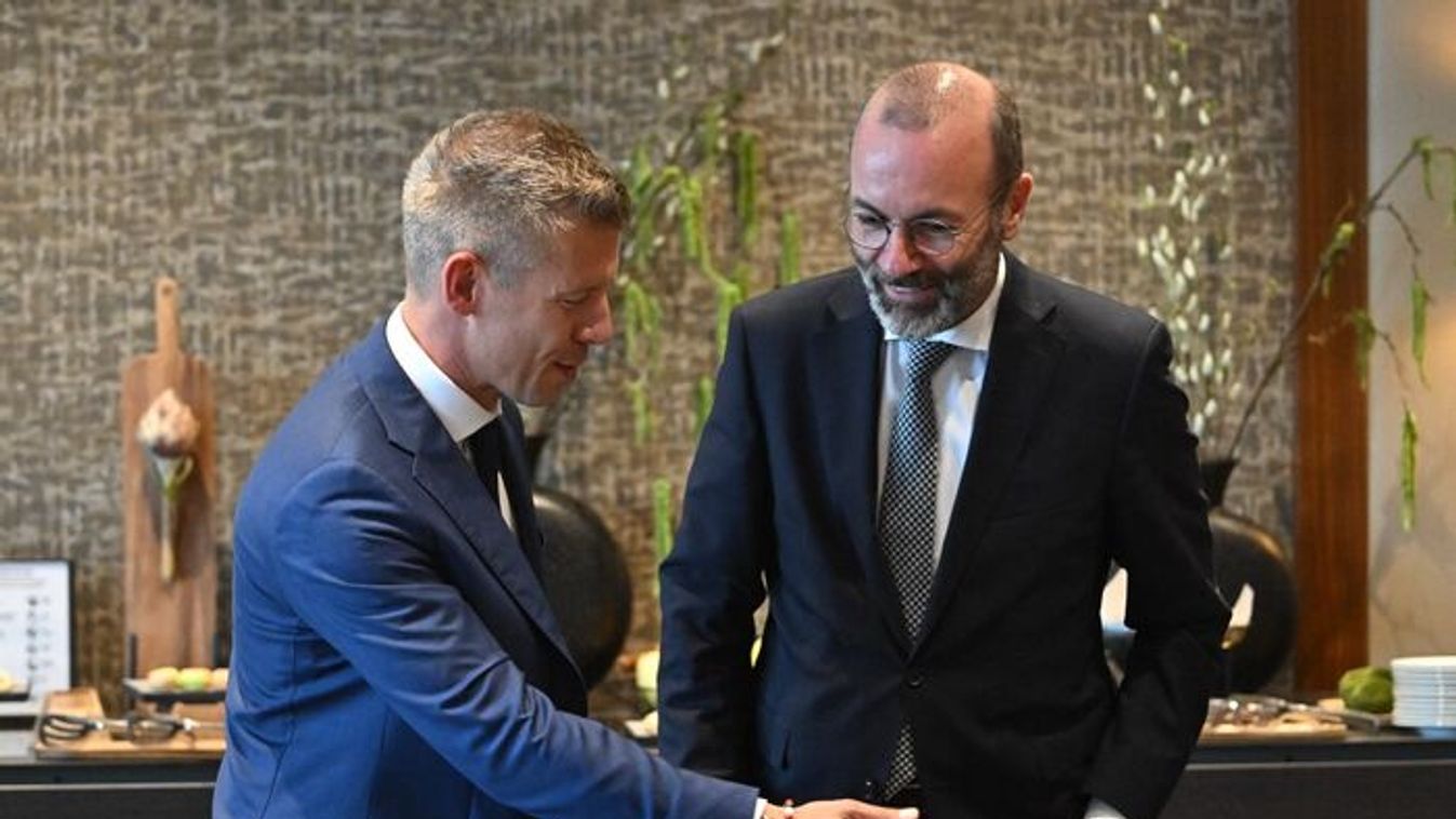 Manfred Weber, president of the European People’s Party (right), and Peter Magyar, president of the Tisza Party (Photo: AFP)