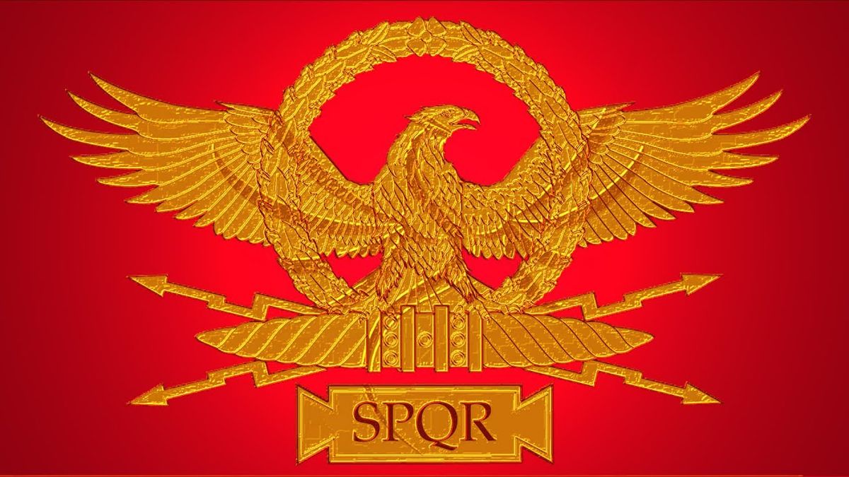 Az ókori Róma sasos címere az S.P.Q.R. vagyis a "Senatus Populusque Romanus" - a szenátus és a római nép - rövidítéssel ami a köztrásasági államformára utalt