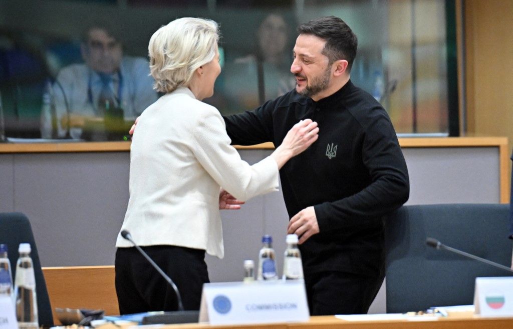 Ursula Von Der Leyen, az Európai Tanács elnöke és Volodiymir Zelenszkij, Ukrajna elnöke