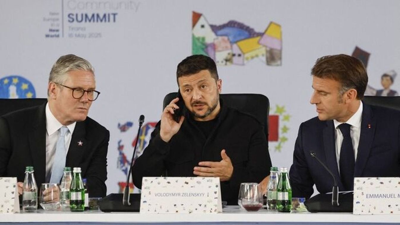 British Prime Minister Keir Starmer, Ukrainian President Volodymyr Zelensky, and French President Emmanuel Macron at the European Political Community (EPC) summit in Tirana (Photo: AFP/Ludovic Marin)