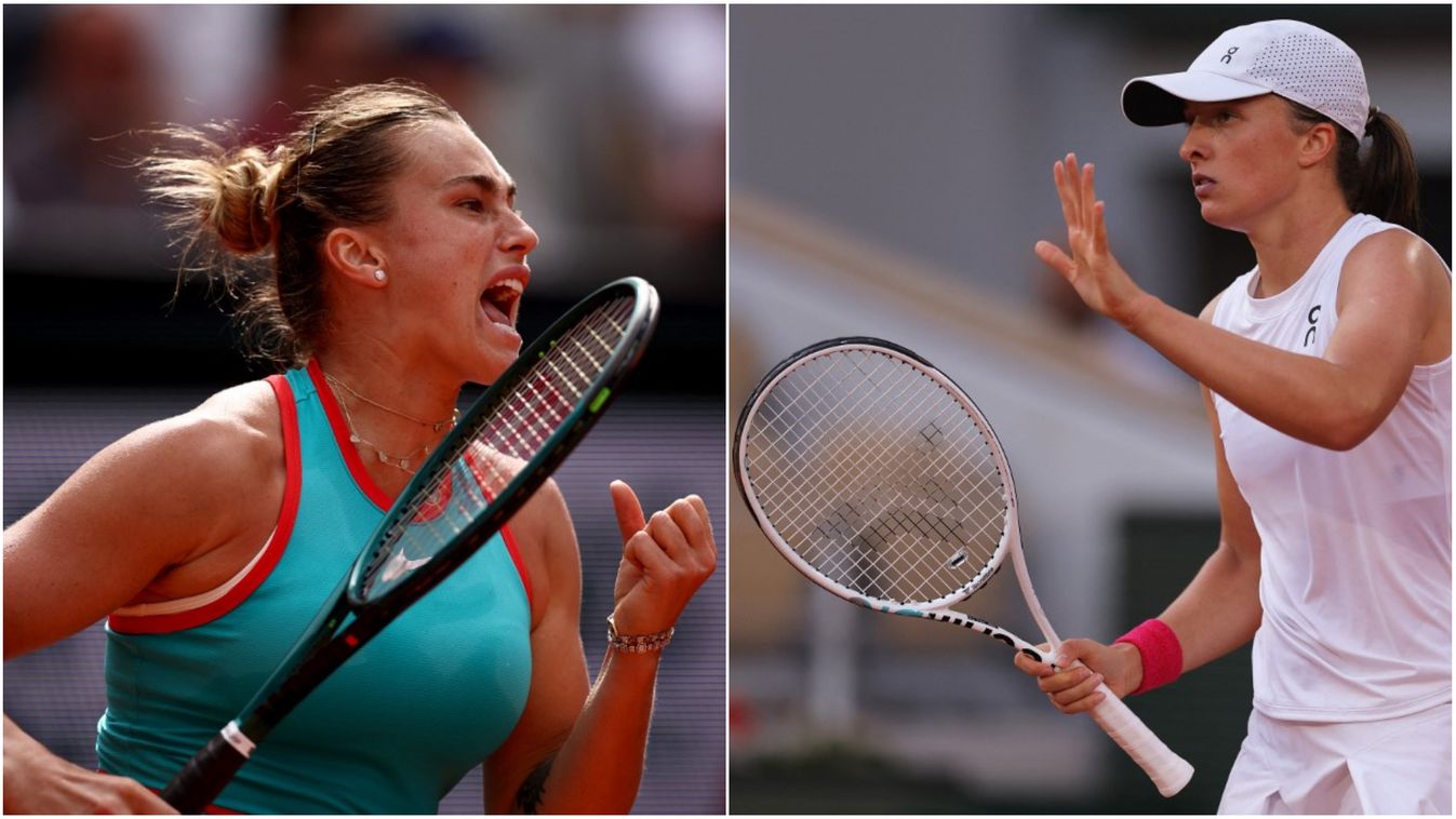 Arina Szabalenka (balra) vagy Iga Swiatek jut a Roland Garros döntőjébe?
