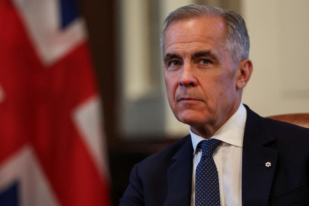 OTTAWA, CANADA - JUNE 15: Canada's Prime Minister Mark Carney attends a bilateral meeting with Britain's Prime Minister Keir Starmer (unseen), before the start of the G7 summit at Parliament Hill on June 15, 2025 in Ottawa, Canada. Suzanne Plunkett - WPA Pool / Getty Images/AFP (Photo by WPA POOL / GETTY IMAGES NORTH AMERICA / Getty Images via AFP)