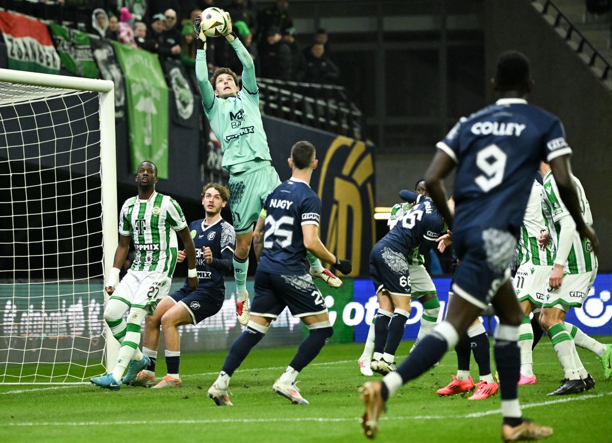 Felcsút, 2025. február 9.
Pécsi Ármin felcsúti kapus a labdarúgó OTP Bank Liga 19. fordulójában játszott Puskás Akadémia - Ferencvárosi TC mérkőzésen a felcsúti Pancho Arénában 2025. február 9-én.
MTI/Koszticsák Szilárd