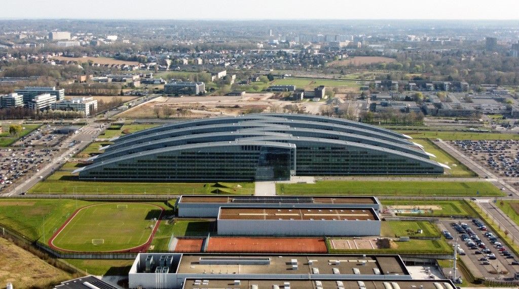 BRUSSELS, BELGIUM - MARCH 31: An aerial view of the North Atlantic Treaty Organization (NATO) Headquarters building in Brussels, Belgium on March 31, 2025. Dursun Aydemir / Anadolu (Photo by Dursun Aydemir / Anadolu via AFP)