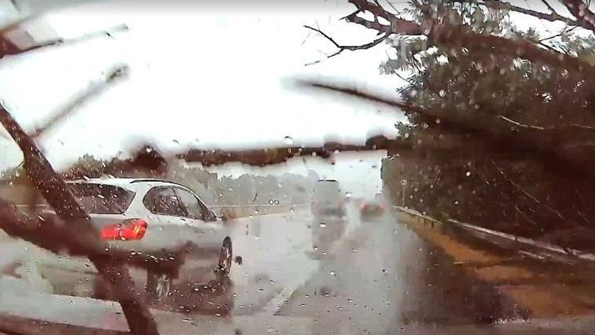 Az M7-esen érte őket a vihar, váratlan, félelmetes dolog történt az autójukkal + videó