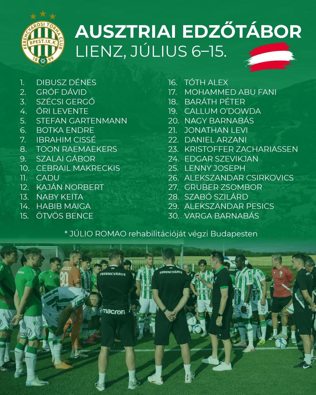 Íme, az FTC edzőtábori kerete, Varga Ádám,