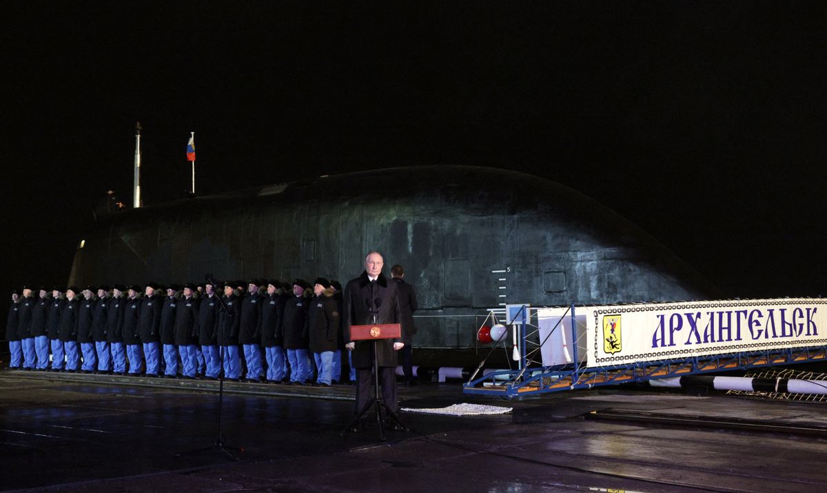Vlagyimir Putyin is részt vett az atomtengeralattjáró avatásán