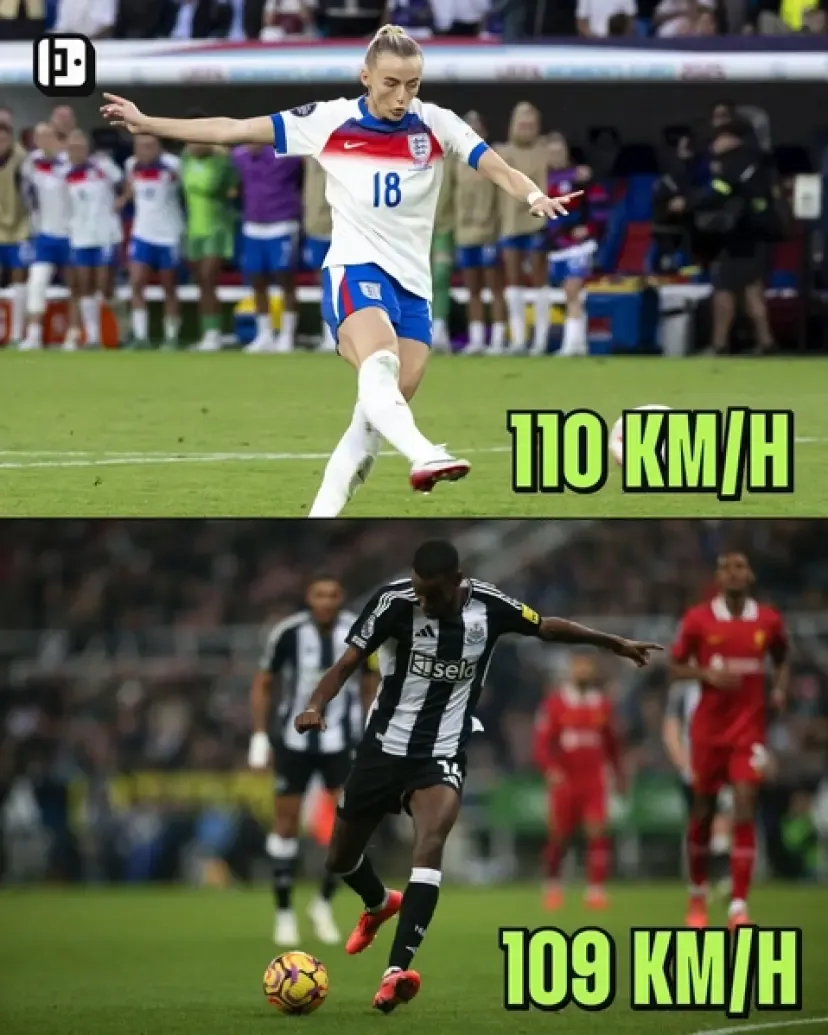 Chloe Kelly olyan erővel értékesítette a büntetőt, hogy az megdöntötte Isak a nemrég véget ért Premier League szezonban legerősebbnek ítélt lövésének sebességét is 