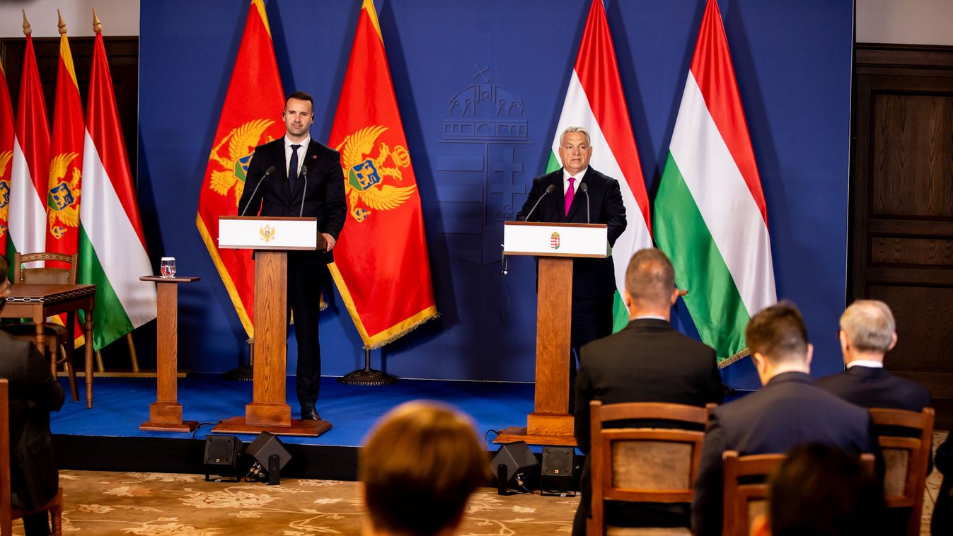 Orbán Viktor, Magyarország miniszterelnöke és Milojko Szpajics Montenegró miniszterelnöke (Fotó: Csudai Sándor)