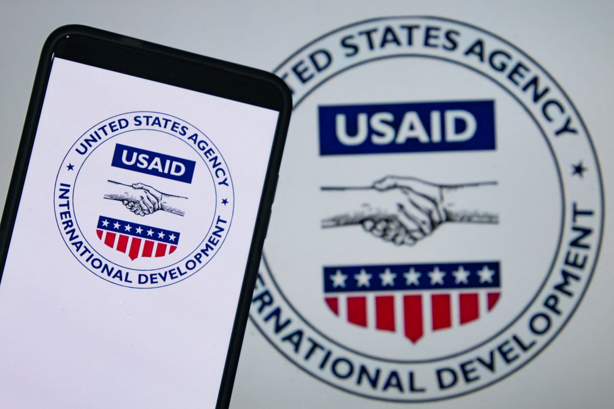 An illustration photo shows United States Agency for International Development (USAID) LOGO displayed on a smartphone in Chongqing, China on July 2, 2025. (Photo by Li Hongbo / CFOTO via AFP)