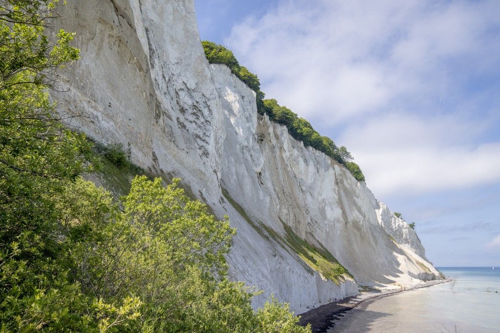 The Cliffs of Moen - Moens Klint Friday, July 18, 2025. Moens Klint was added to UNESCO's World Heritage List on July 13, 2025. Moens Klint is a 6 km stretch of limestone and chalk cliffs along the eastern coast of the Danish island of Moen. (Photo: Ida Marie Odgaard/Ritzau Scanpix) (Photo by Ida Marie Odgaard / Ritzau Scanpix via AFP)
