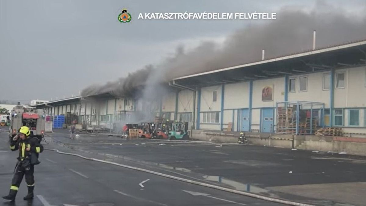 Kigyulladt egy kisteherautó és egy raktárépület Budapesten + videó