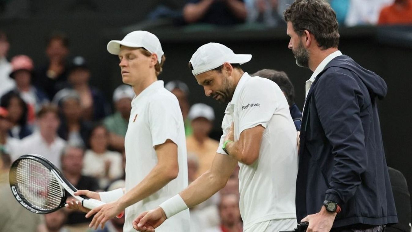 Sinner Dimitrov sérülésének is köszönheti, hogy egyáltalán negyeddöntőbe jutott Wimbledonban
