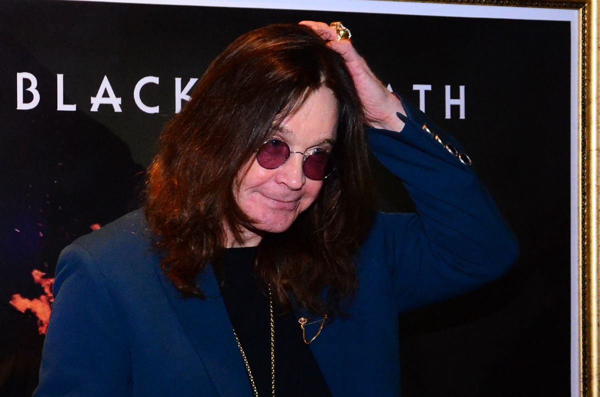 Bassist Geezer Butler and vocalist Ozzy Osbourne, the Black Sabbath, during a press conference about the shows of the tour "The Reunion", which will make the cities of Porto Alegre (9/10), Sao Paulo (11/10), Rio de Janeiro (13/10) and Belo Horizonte (15/10), held at the Hotel Fasano in the center of Rio de Janeiro. (PHOTO: MARCELO FONSECA / BRAZIL PHOTO PRESS). (Photo by Brazil Photo Press via AFP)