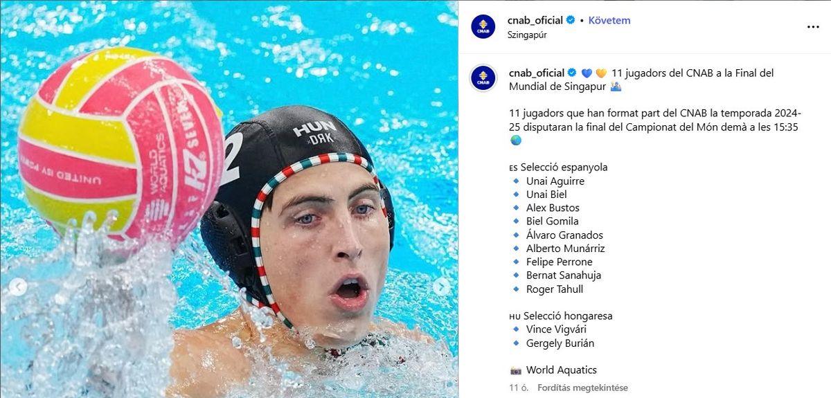 Vigvári Vince a Barceloneta hivatalos közösségi oldalán a vb-döntő előtt