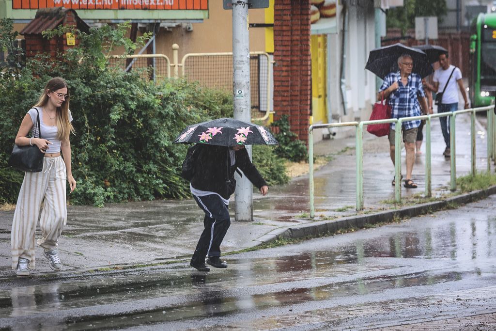 Vihar pusztítása  Pécsen