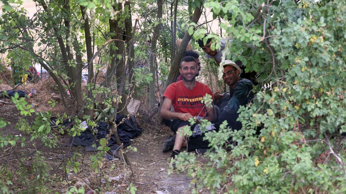 Migránsok az erdőben. Az embercsempészek között korábban gyakori volt a fegyveres leszámolás. Fotó: Mirkó István 