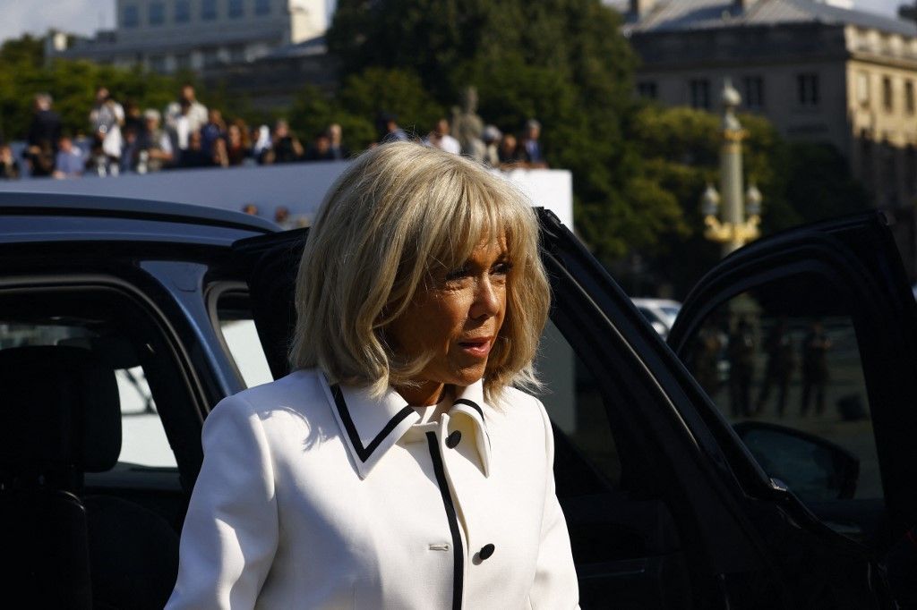Brigitte Macront rágalmazás érte, két nő azt állította, a francia elnök felesége férfiként született (Fotó: MOHAMMED BADRA / POOL)