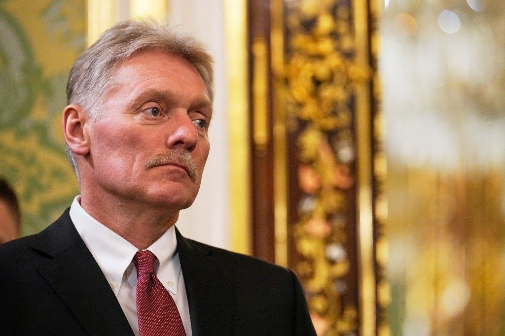 Kremlin spokesman Dmitry Peskov attends a meeting of Russian President Vladimir Putin and Venezuelan President Nicolas Maduro at the Kremlin in Moscow on May 7, 2025. (Photo by Alexander Zemlianichenko / POOL / AFP)