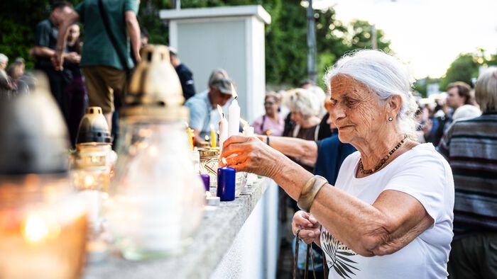 Ukrán nagykövetség gyertyagyújtás