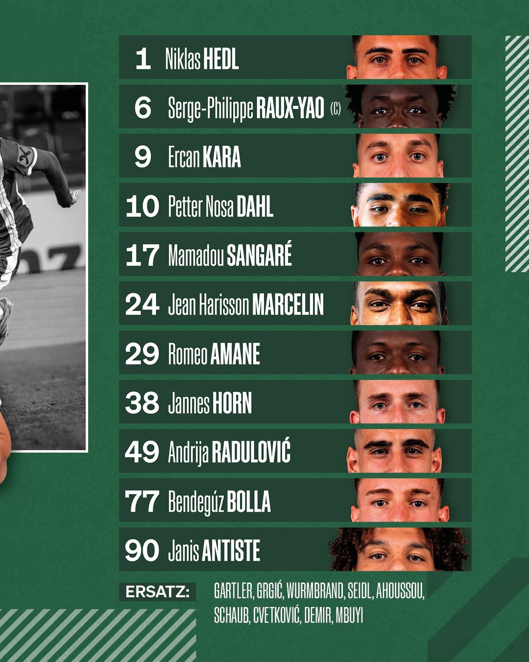 Vasármap Sangaré és Bolla Bendegúz is ott volt a Rapid Wien kezdőcsapatában