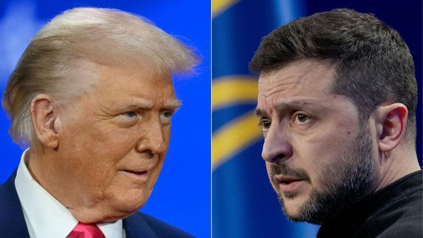 Donald Trump amerikai és Volodimir Zelenszkij ukrán elnök