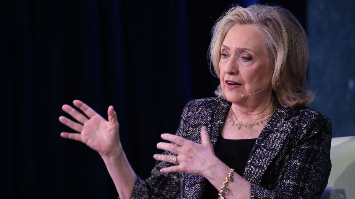 NEW YORK, NEW YORK - SEPTEMBER 20: Former U.S. Secretary of State Hillary Clinton speaks during the Clinton Global Initiative (CGI) 2022 Meeting on September 20, 2022 in New York City. CGI, which hasnt met since 2016, has assisted over 435 million people in more than 180 countries since it was established in 2005. The two-day event, which occurs as the United Nations General Assembly is being held nearby, will see dozens of world leaders and those working for change across the world.   Spencer Platt/Getty Images/AFP (Photo by SPENCER PLATT / GETTY IMAGES NORTH AMERICA / Getty Images via AFP)
