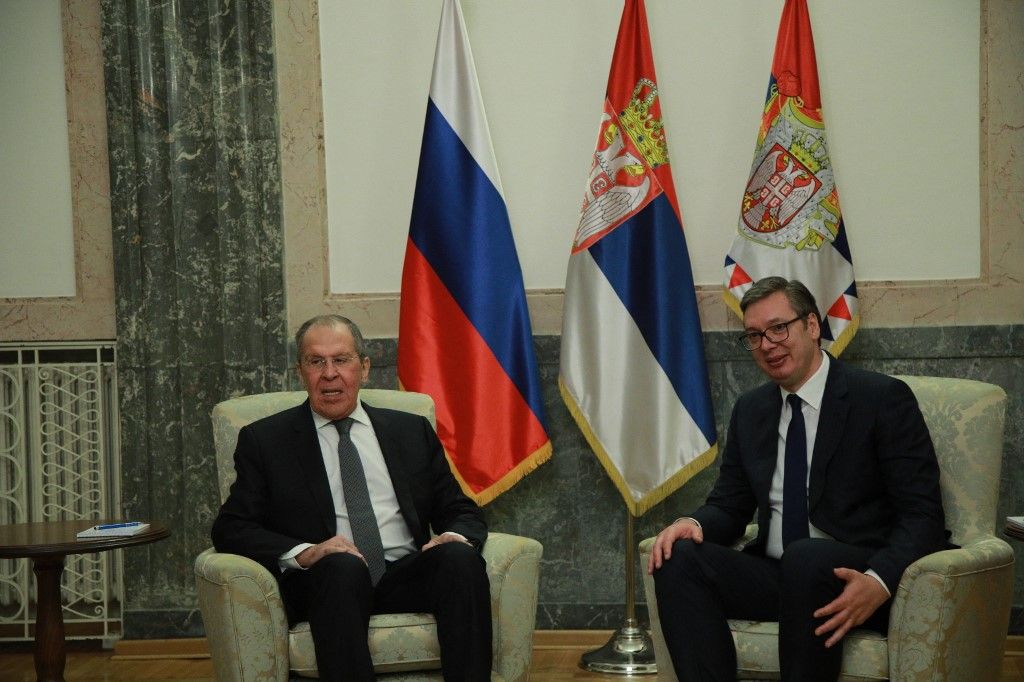 Szergej Lavrov és Alekszandar Vucsics
