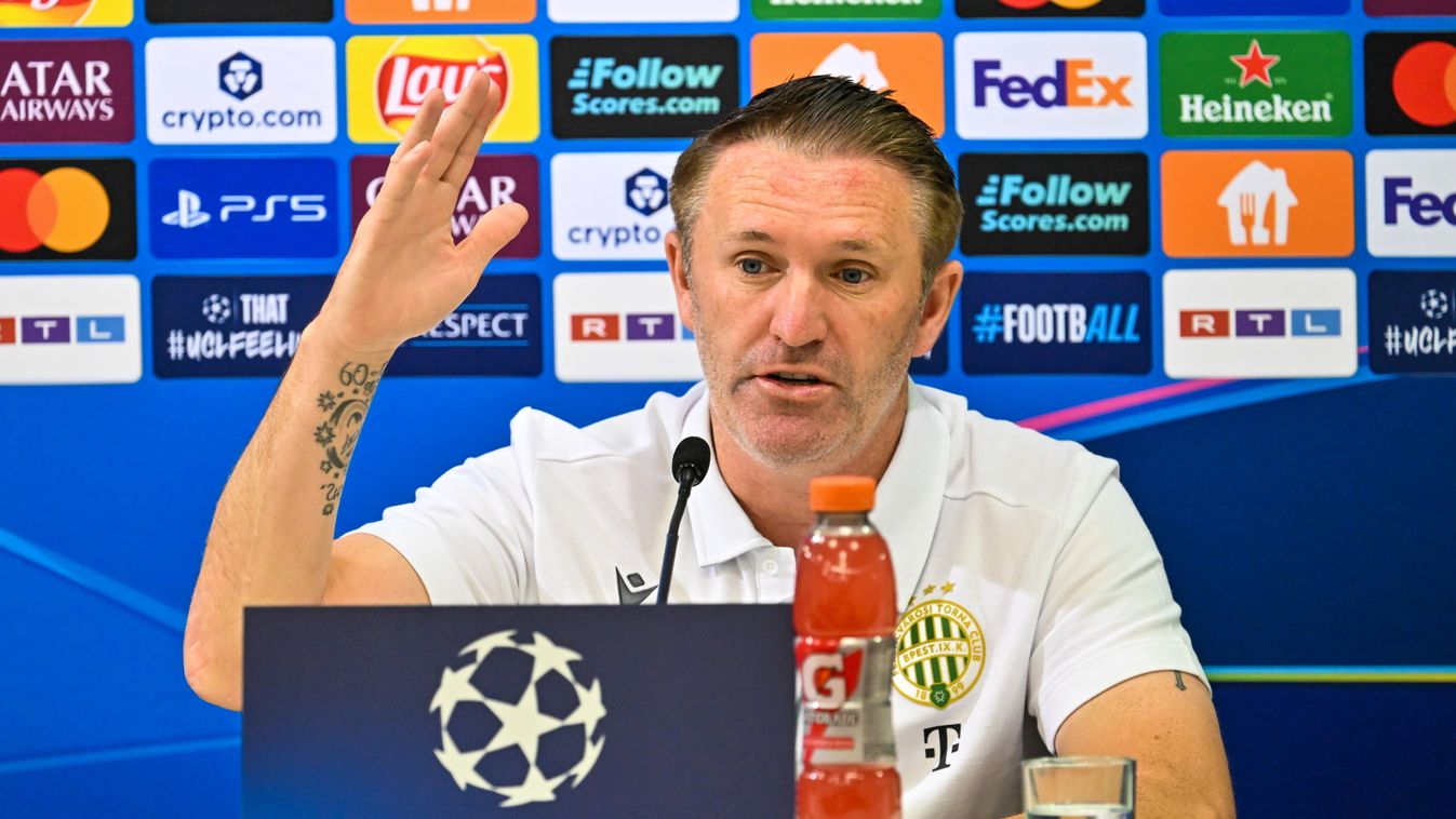 Robbie Keane a Qarabag elleni BL-selejtező előtti sajtótájékoztatón