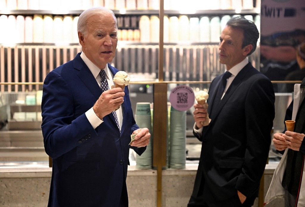 A volt amerikai elnök egyszer azt nyilatkozta: A nevem Joe Biden, és imádom a fagylaltot (Fotó: JIM WATSON / AFP)
