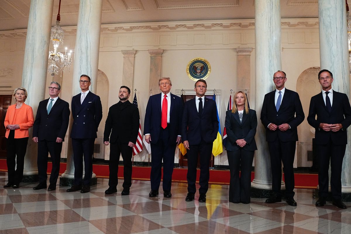 Donald Trump és az európai vezetők Washingtonban
