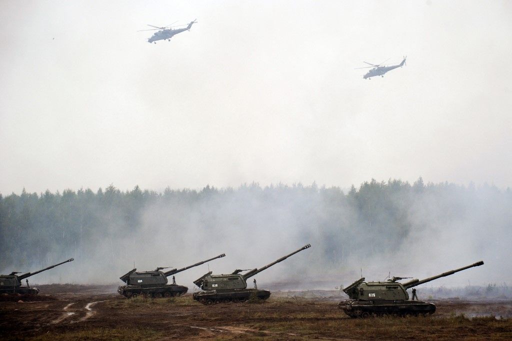 Putyin hadgayakorlatot tart (Fotó: SERGEI GAPON / AFP)