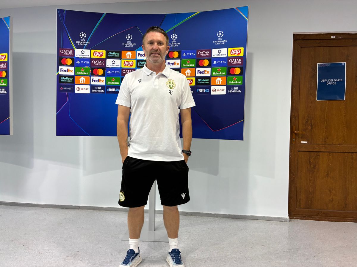 Robbie Keane a bakui Tofik Bahramov Stadionban a Qarabag-FTC BL-selejtező előtti napon