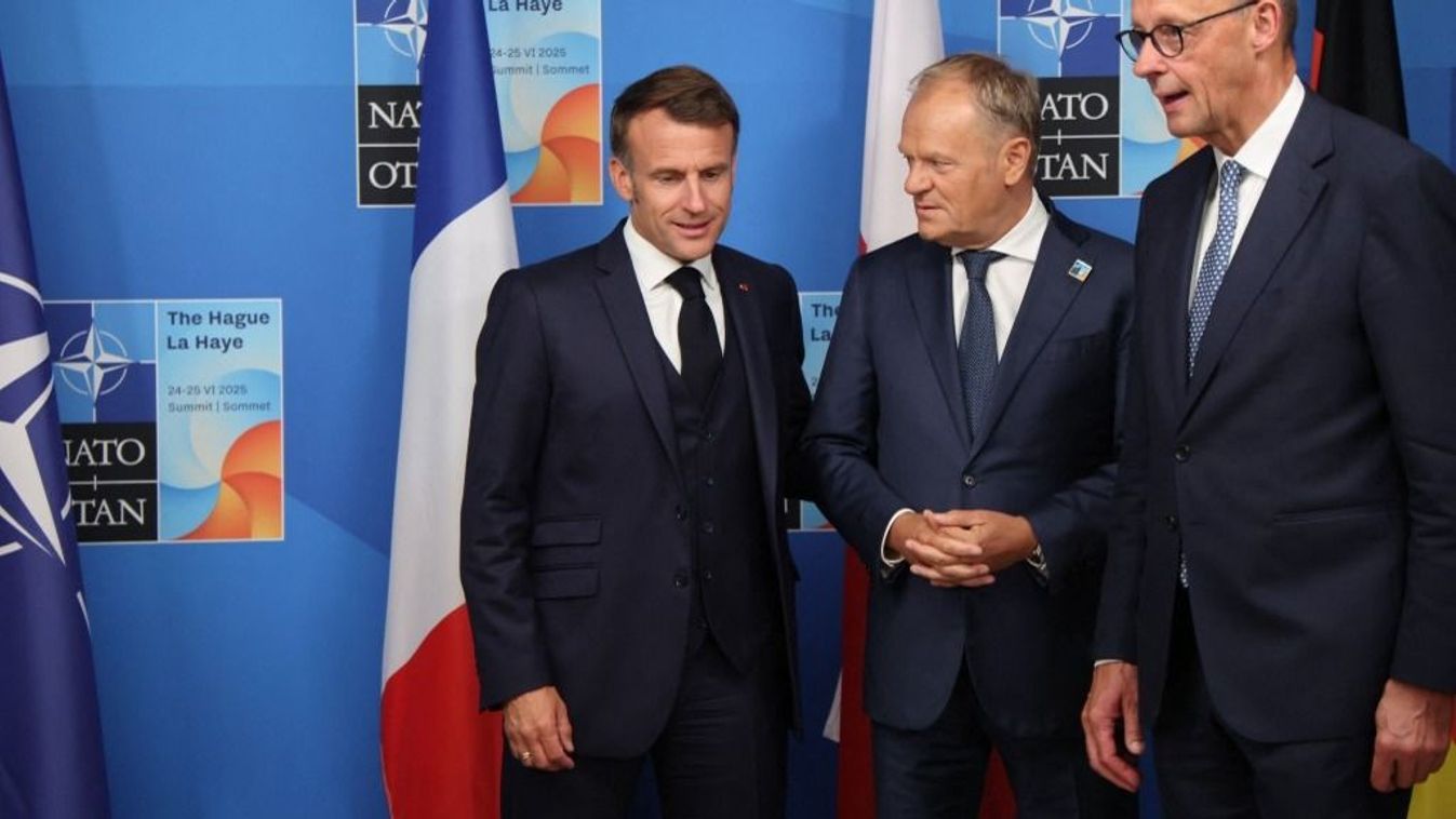 Macron, Tusk és Merz 