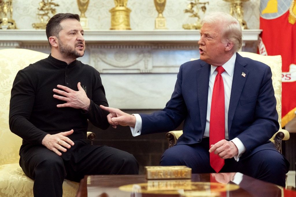 Donald Trump és Volodimir Zelenszkij szóváltása a Fehér Házban (Fotó: SAUL LOEB / AFP)