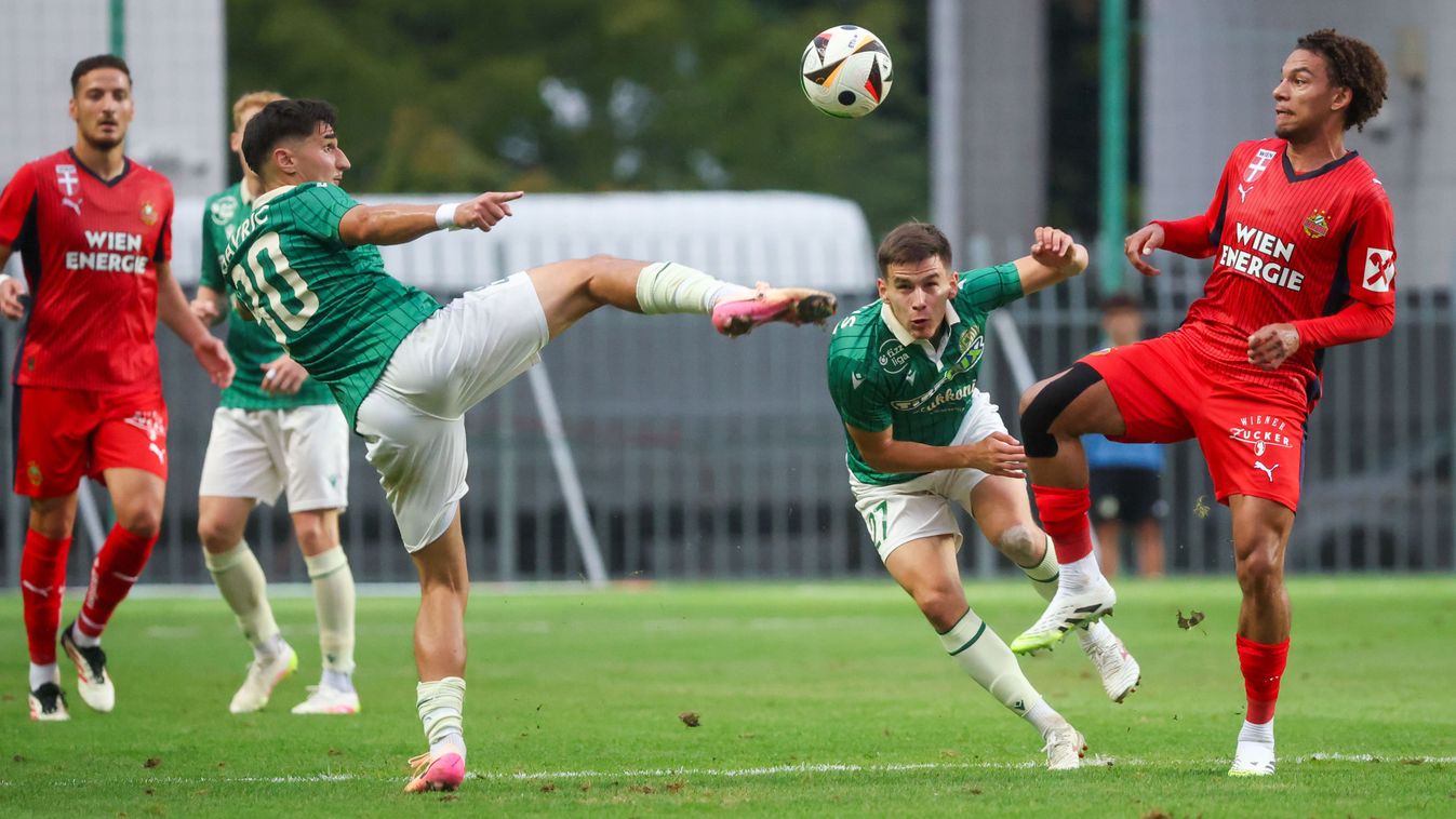 Gavric akcióban. Az első, győri mérkőzésen nem dőlt el az ETO-Rapid Wien párharc a Konferencialigában