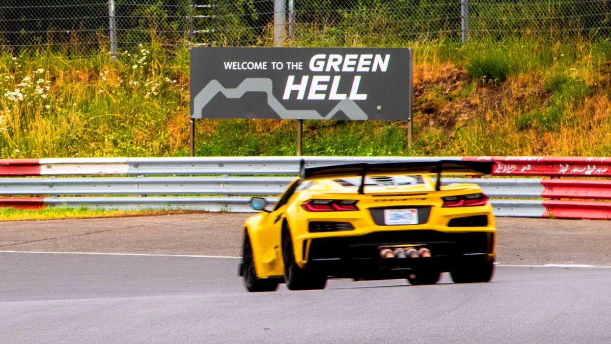 Corvette ZR1X at the Nürburgring Nordschleife in Germany.