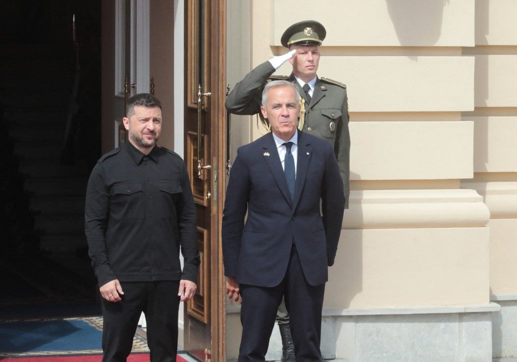Volodimir Zelenszkij ukrán elnök Kijevben fogadta Kanada miniszterelnökét, Mark Carney-t