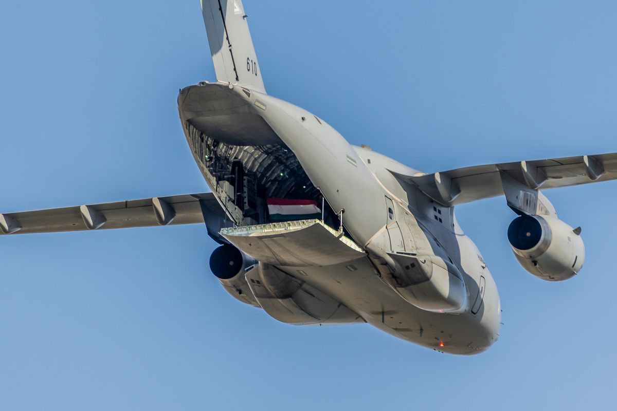 A légiparádén részt vevő KC-390-es szállítórepülőgép (Fotó: Csudai Sándor)