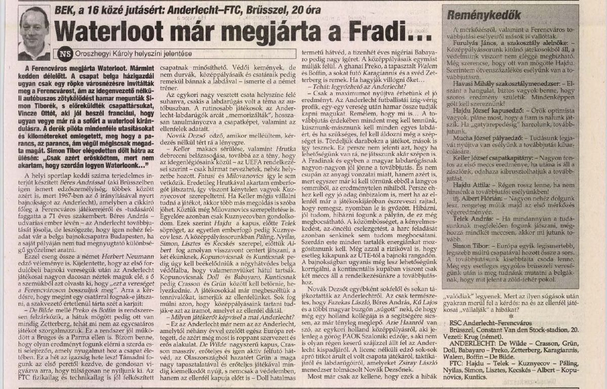 Ferencváros BL-selejtezőjének a beharangozójára még fél oldal sem jutott